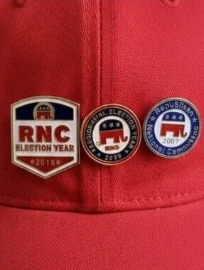 RNC Lapel-Hat Pins, Lot of 3 Republican National Committee - 2007, 2018, 2020